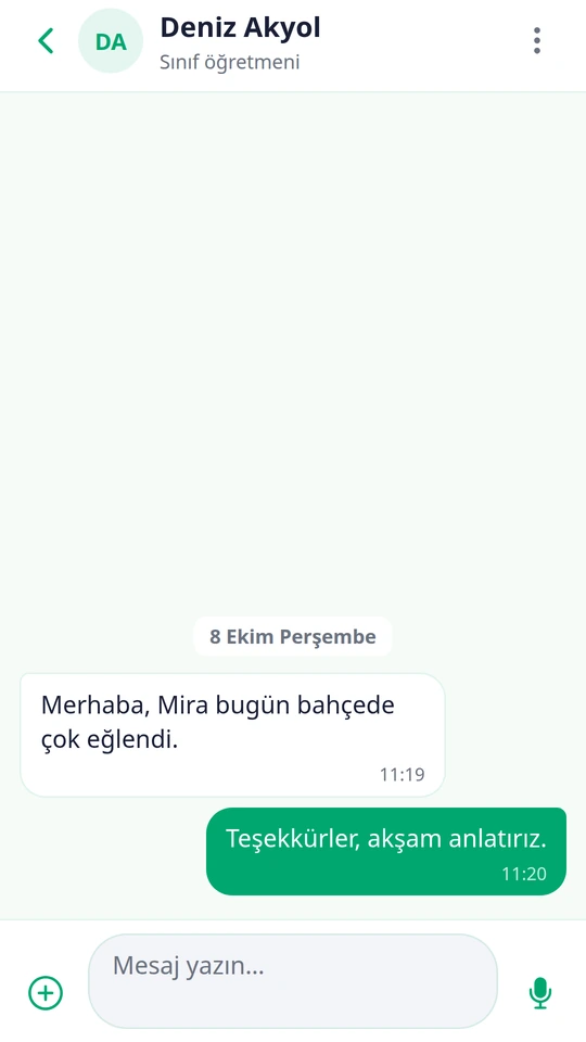Mesaj okulun içinde kalsın