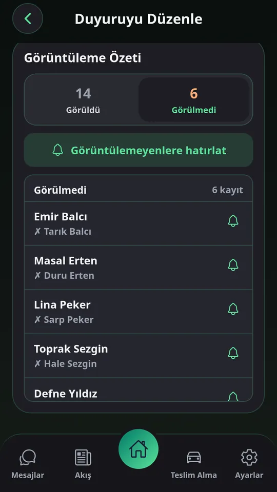 Duyuru hedefe gider
