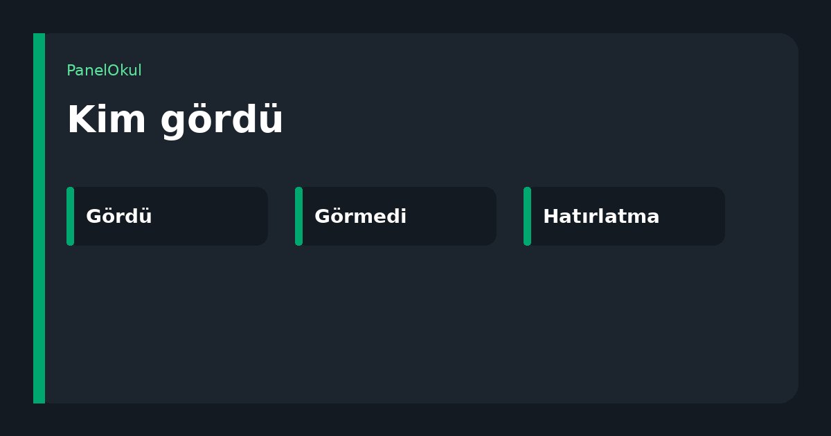 Duyuruda gören ve görmeyen satırlarını gösteren şema